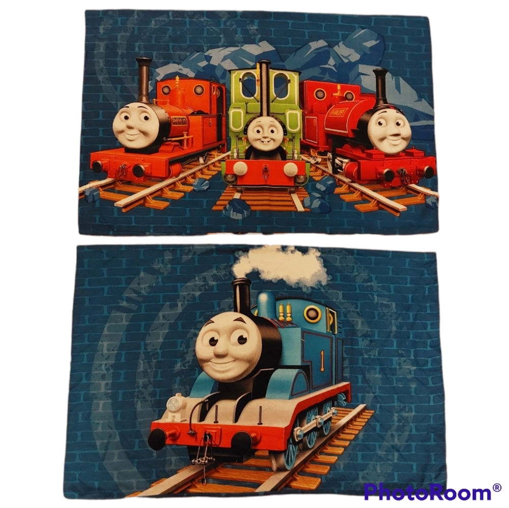 2013 Set of Two "Thomas the Train" Double Sided Pillowcases Steam Engine